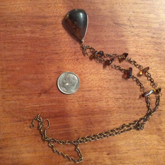 Jewelry - Amber orb + chips necklace